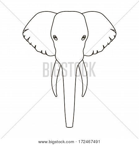 Elephant icon in outline design isolated on white background. Realistic animals symbol stock vector illustration.