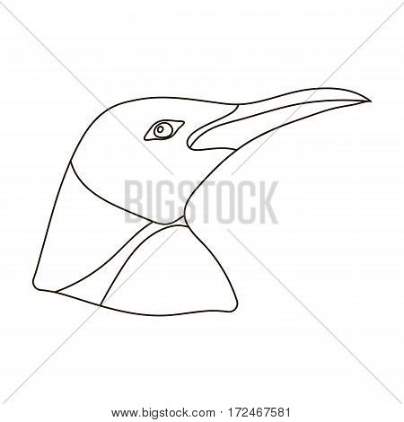 Penguin icon in outline design isolated on white background. Realistic animals symbol stock vector illustration.