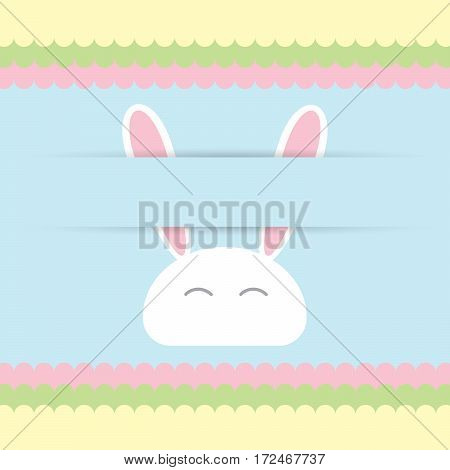 Happy easter greeting card vector illustration with copy space for text