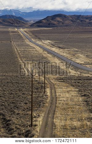 Highway 50 In The Nevada Desert.  The Loneliest Road In America.
