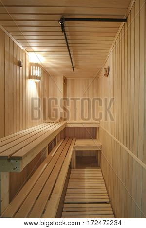 Interior of a sauna sweating-room
