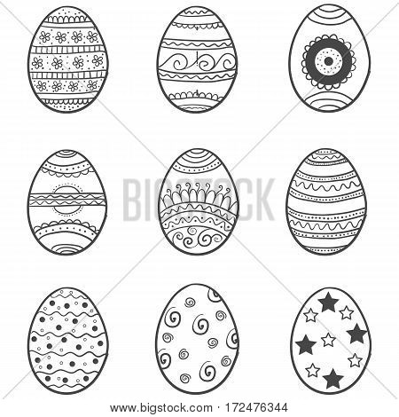 Doodle of easter egg set various vector art