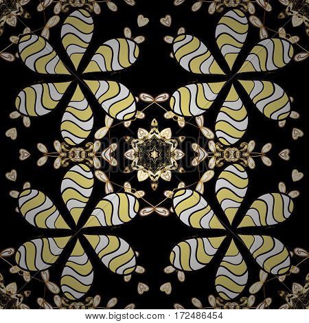 Vintage Design Element In Eastern Style. Ornamental Lace Tracery. Vector Seamless Pattern With Flora