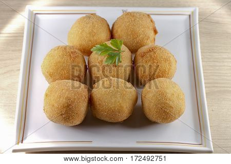 fried cheese ball puff snack gourmet lunch