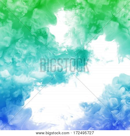 multi colorful Acrylic colors ink in water. cloud explosion, ink explosion,colorful smoke,abstract white background