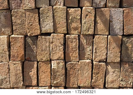Brown Brick Stack wait for construction outdoor