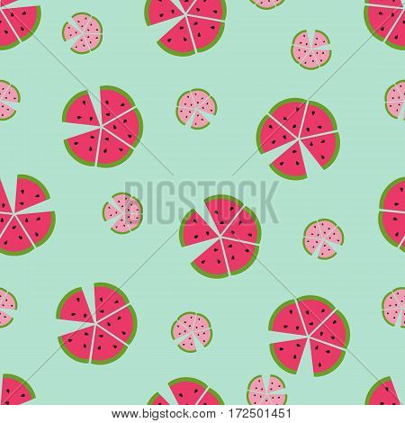 Seamless vector pattern background with colorful watermelons