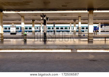 FLORENCE, ITALY. OCTOBER 12. General view of train platform of 
