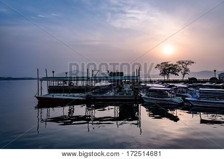 view in Wuxi Lihu natural park of China.
