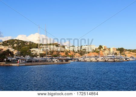 Yacht Marina At Harbour Puerto Portals In Portals Nous And Mediterranean Sea, Majorca, Spain