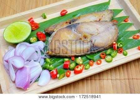 Salted fish Spicy salted with lamon,Pepper and Onions