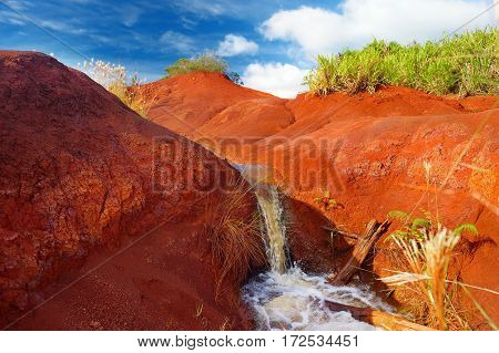 Famous Red Dirt Of Waimea Canyon In Kauai