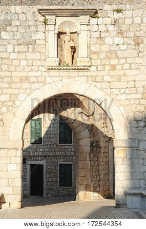 Ploce door at the citadel of Dubrovnik in Croatia
