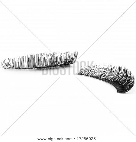 false eyelashes, black false eyelashes, isolated on white background