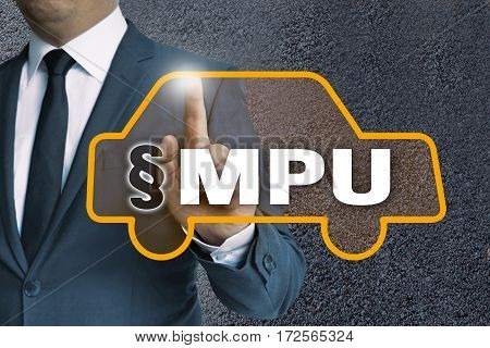 Mpu Auto Touchscreen Is Operated By Businessman Concept