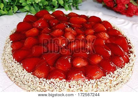 strawberry pie gourmet dessert red jelly toping