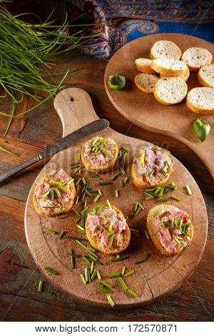 Teewurst On A Slice Of Bruschetta
