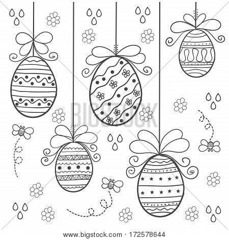 Doodle of easter egg style with egg vector art