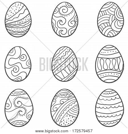 vector art of easter egg set collection stock
