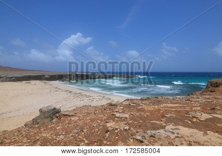Gorgeous look at Daimari Beach on the eastern coast of Aruba.