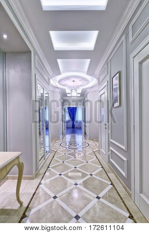 Russia,Moscow - the interior design of the hall in a new apartmen