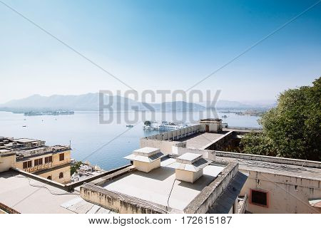 View On The Pichola Lake And Palas, Udajpur, India