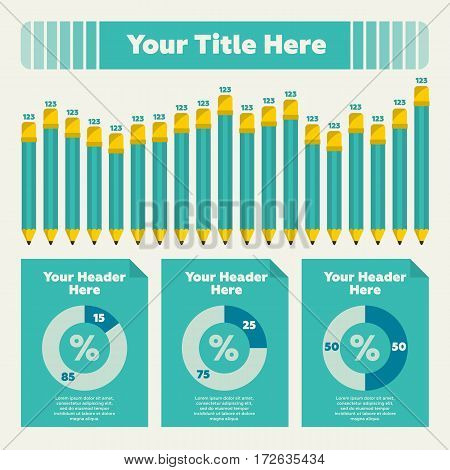 Infographics elements. Bar chart and pie chart