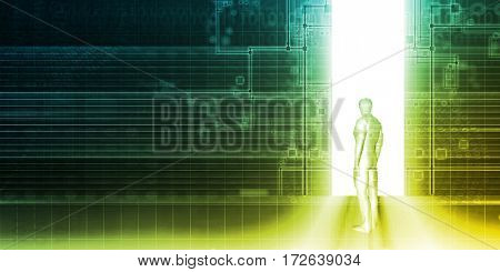 Security System and Access Control of Private Data 3D Illustration Render