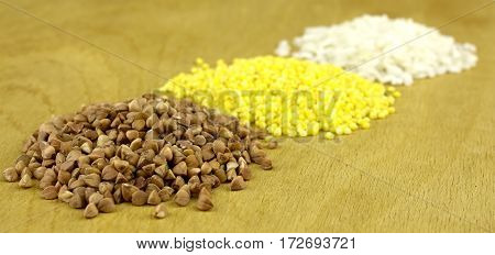 Cereals - buckwheat rice millet delicious and natural