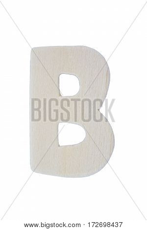 Wooden letter A isolated on white background with clipping path.
