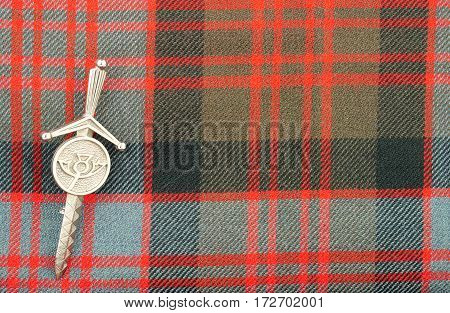 Traditional Scottish MacDonald clan pattern tartan wool fabric