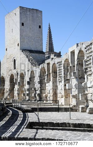 Detail Of The Amphithater At Arles On France