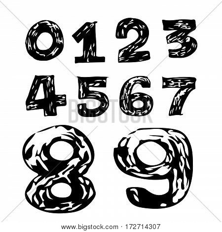 an images of Or pictogram Numbers hand draw icon