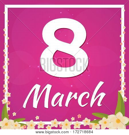 8 March. Happy Woomens Day International Woomen S Day. Vector Flat Illustration.