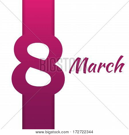 8 March. Happy Woomens Day International Woomen S Day. Vector Flat Illustration.