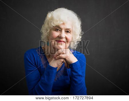 Happy and beautiful portrait of elderly woman