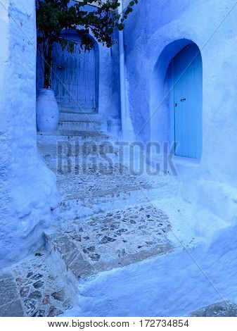Blue old city (medina) of Chefchaouen city in Morocco Africa