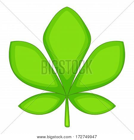 Five lobes green leaf icon. Cartoon illustration of five lobes green leaf vector icon for web