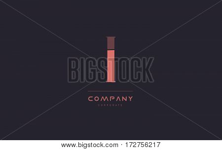 I Pink Vintage Retro Letter Company Logo Icon Design