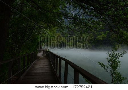 Fog on the Toblino Lake from Italy
