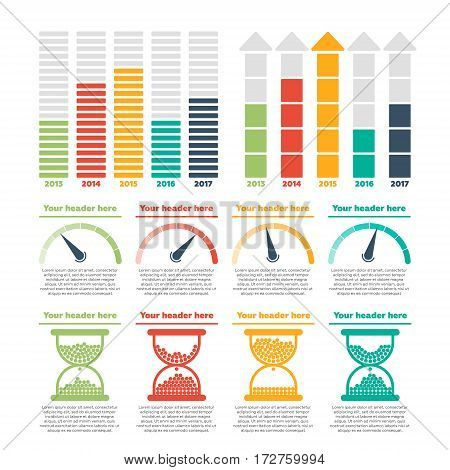 Infographics elements. Progress bars, speed bars vector illustration