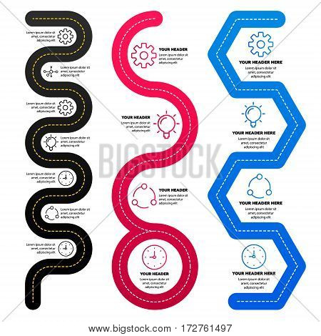 Infographics elements. Road Map Flat Vector Illustration