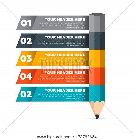 Infographics elements. Five steps process vector illustration