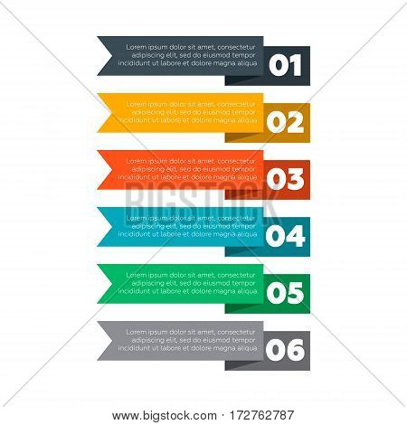 Infographics elements. Six steps process vector illustration