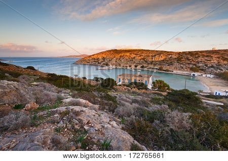 Agios Georgios village on Iraklia island in Lesser Cyclades, Greece.