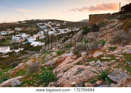Agios Georgios village on Iraklia island in Lesser Cyclades, Greece.