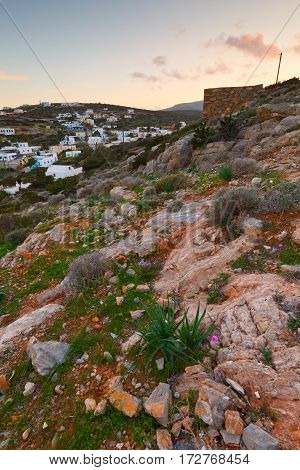 Agios Georgios village on Iraklia island in Lesser Cyclades, Greece.