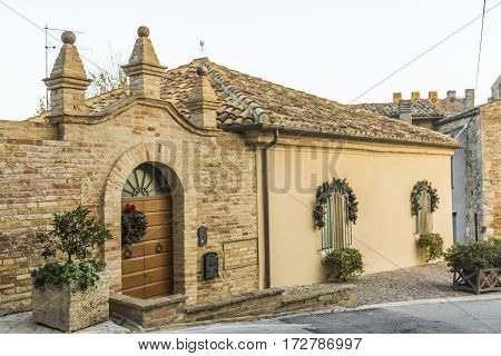 Panoramic view from an alley in Grottammare, Marche, Italy