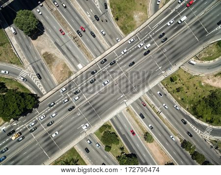 Top View of Radial Leste Avenue, in Sao Paulo, Brazil