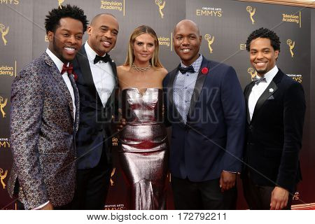 LOS ANGELES - SEP 11:  Sons of Serendip, Heidi Klum at the 2016 Primetime Creative Emmy Awards - Day 2 - Arrivals at the Microsoft Theater on September 11, 2016 in Los Angeles, CA